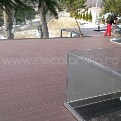 Decolandia Pardoseala exterior compozit (deck WPC) culoare cafeniu D-CWPC 2900x150x25 mm - Deck compozit pentru placari