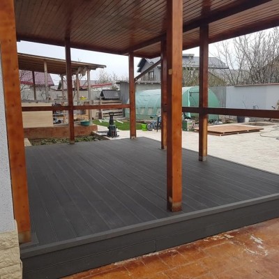 Decolandia Pardoseala exterior compozit (deck WPC) culoare gri D-GRWPC 2900x150x25 mm - Deck compozit pentru placari