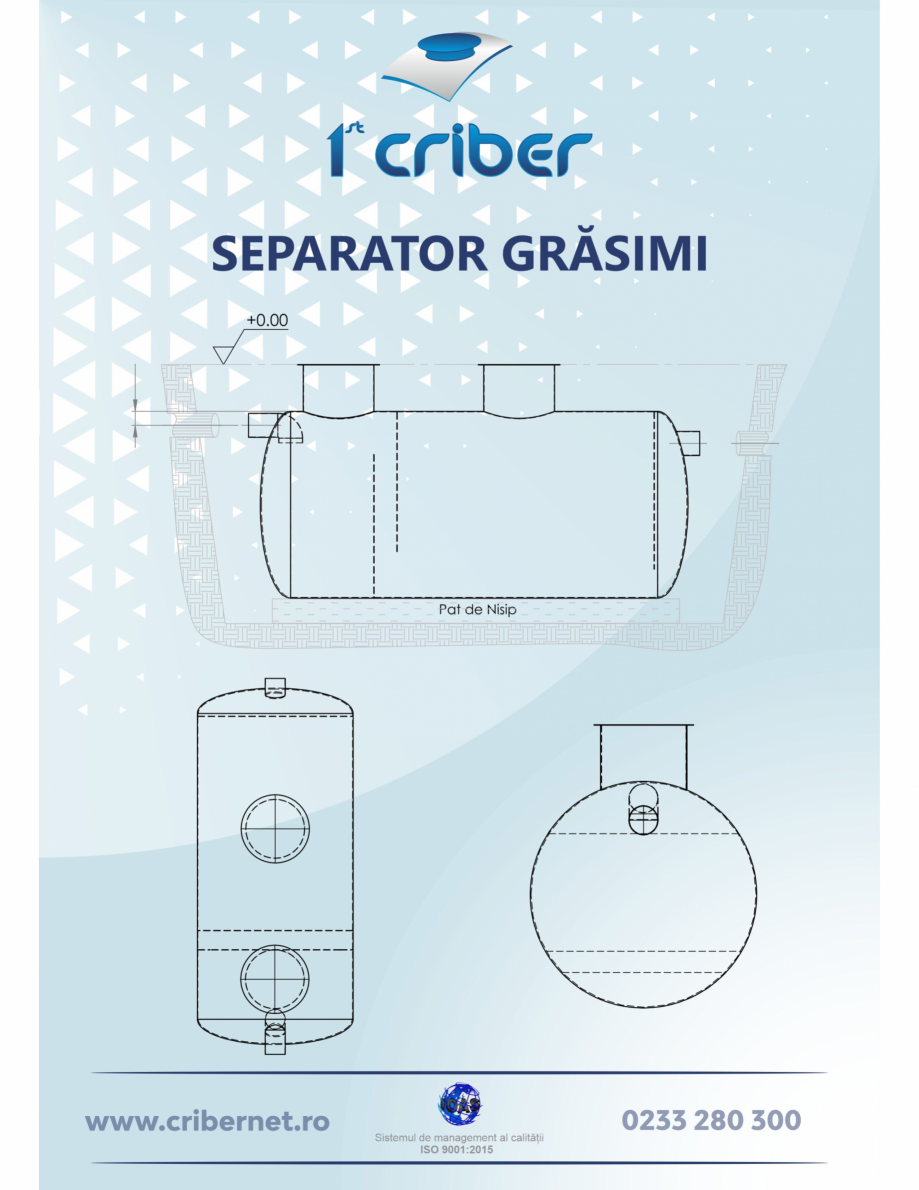 Pagina 1-CAD-PDF Separator grasimi CRIBER Detaliu de produs 1st Criber  