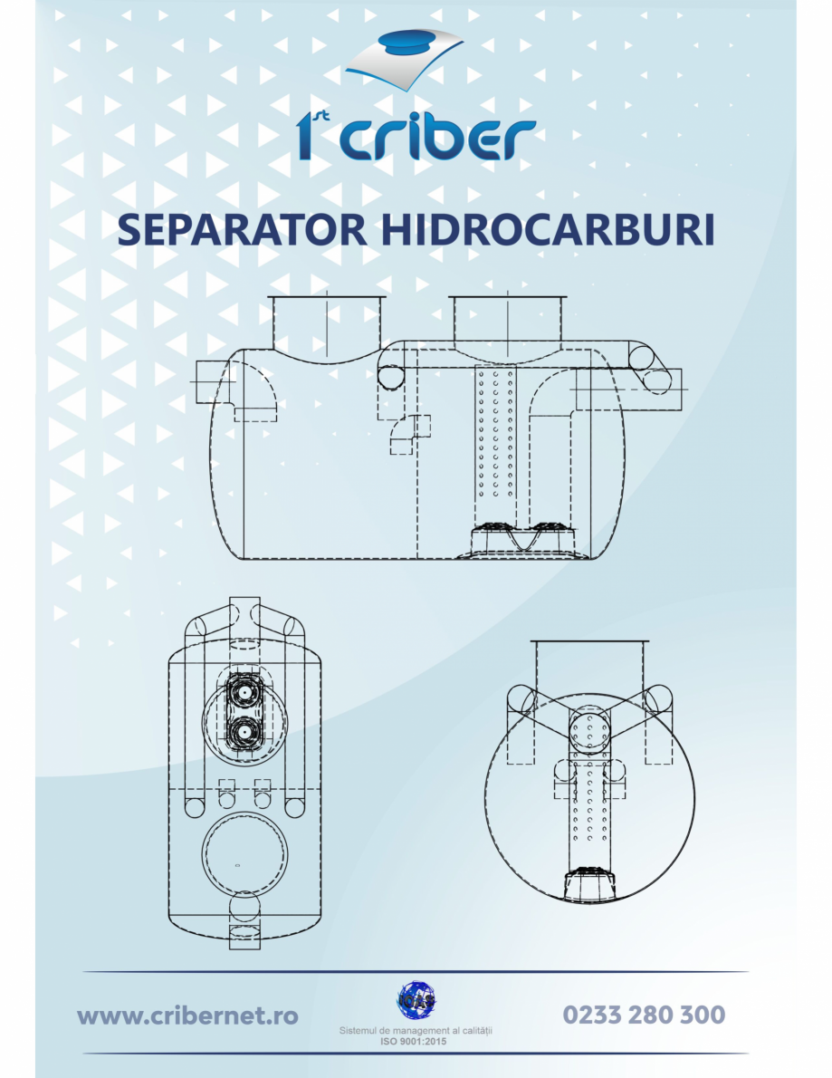Pagina 1-CAD-PDF Separator hidrocarburi CRIBER Detaliu de produs 1st Criber cu filtru coalescent 
