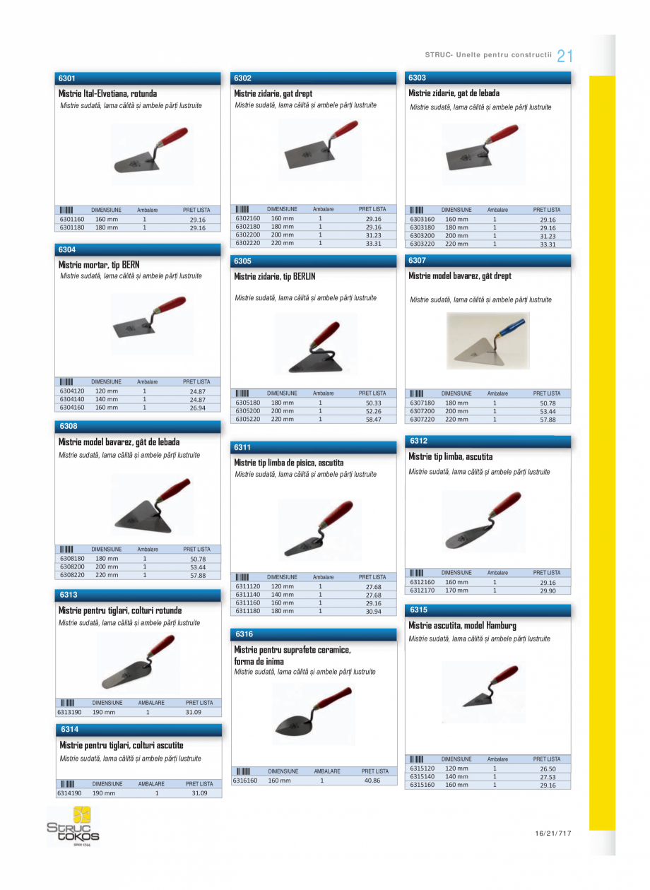 Pagina 6-Program STRUC TOKOS de la Unior Tepid - Mistrii, dristi, spacluri  Catalog, brosura Romana trie...