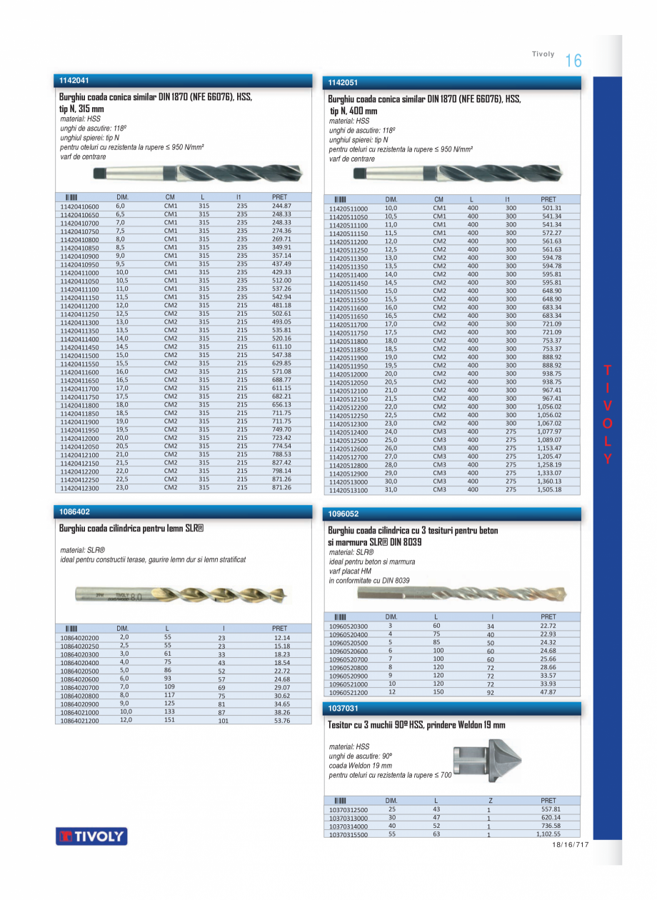 Pagina 6-Program TIVOLY de la Unior Tepid - Burghie, tarozi, filiere, freze, carote  Catalog, brosura Romana ...