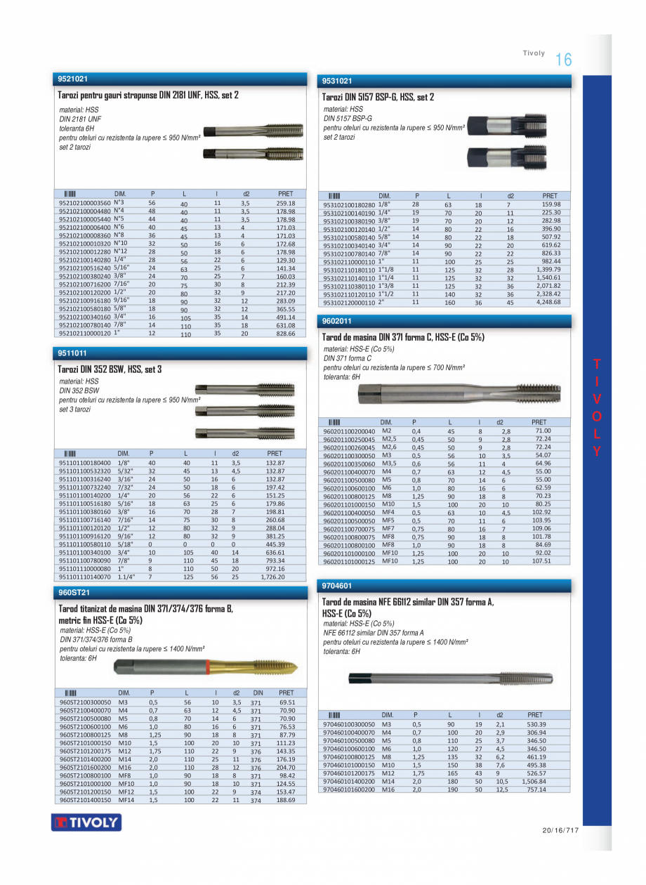 Pagina 8-Program TIVOLY de la Unior Tepid - Burghie, tarozi, filiere, freze, carote  Catalog, brosura Romana ...