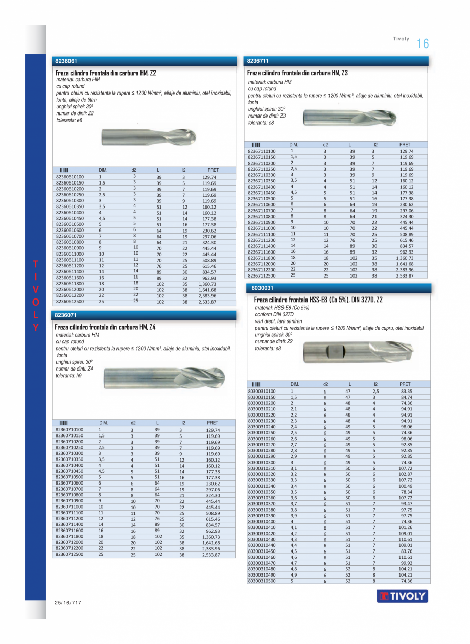 Pagina 13-Program TIVOLY de la Unior Tepid - Burghie, tarozi, filiere, freze, carote  Catalog, brosura Romana ...