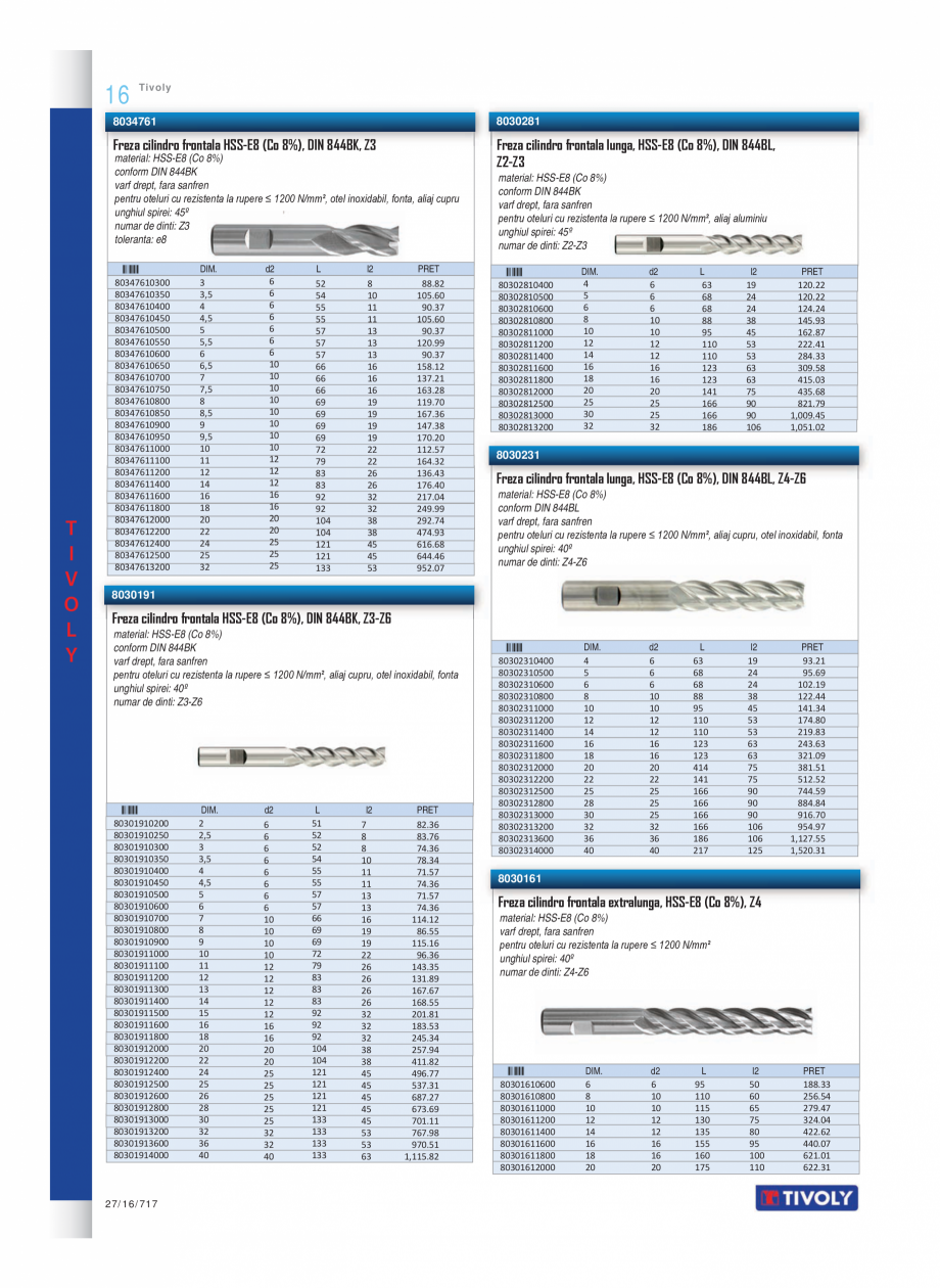 Pagina 15-Program TIVOLY de la Unior Tepid - Burghie, tarozi, filiere, freze, carote  Catalog, brosura Romana ...