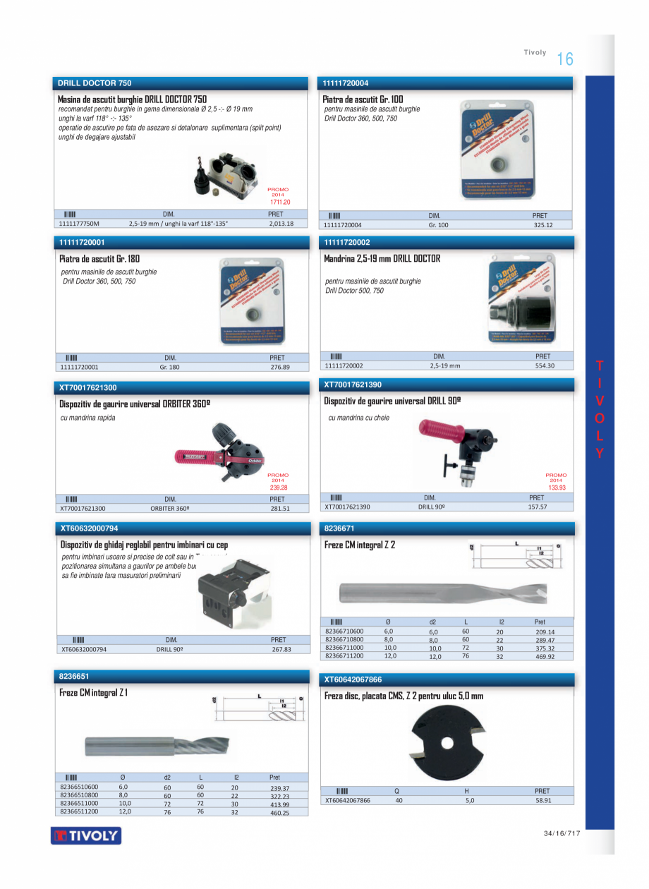 Pagina 22-Program TIVOLY de la Unior Tepid - Burghie, tarozi, filiere, freze, carote  Catalog, brosura Romana ...