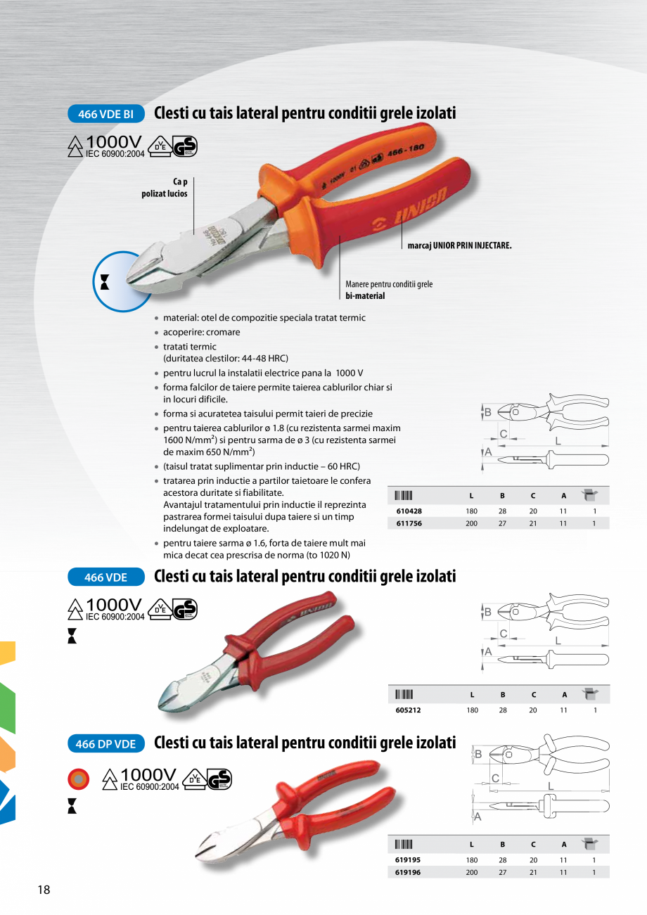 Pagina 20-Scule izolate la 1000V de la Unior Tepid  Catalog, brosura Romana Cheie locas hexagonal izolata

	...
