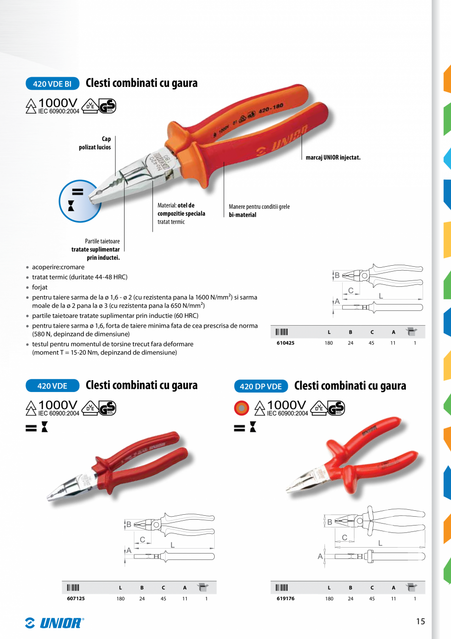 Pagina 17-Scule izolate la 1000V de la Unior Tepid  Catalog, brosura Romana  28

 10

 612205

 125

 27
...