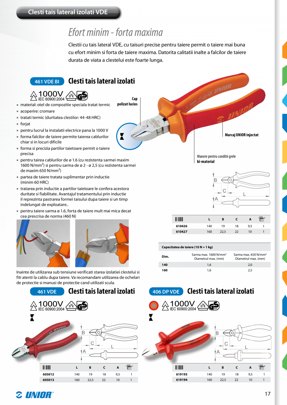 Pagina 19-Scule izolate la 1000V de la Unior Tepid  Catalog, brosura Romana 619116

 3/8”

 210

 20
...
