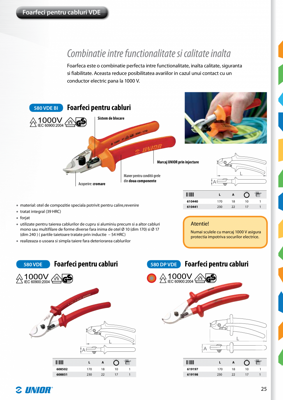 Pagina 27-Scule izolate la 1000V de la Unior Tepid  Catalog, brosura Romana trarea formei taisului dupa taiere...