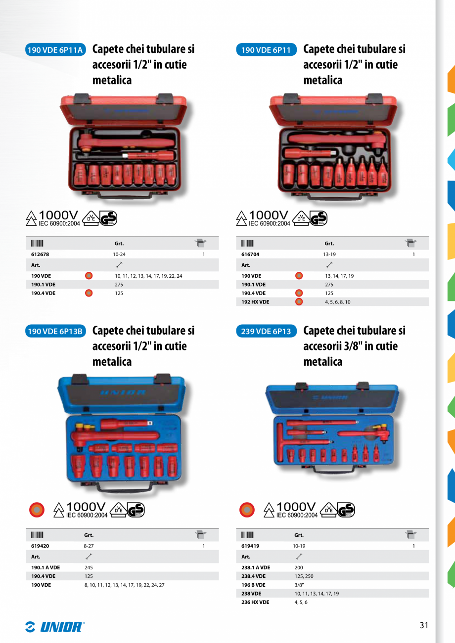 Pagina 33-Scule izolate la 1000V de la Unior Tepid  Catalog, brosura Romana 2

 8

39

 1

 610435

 160
...