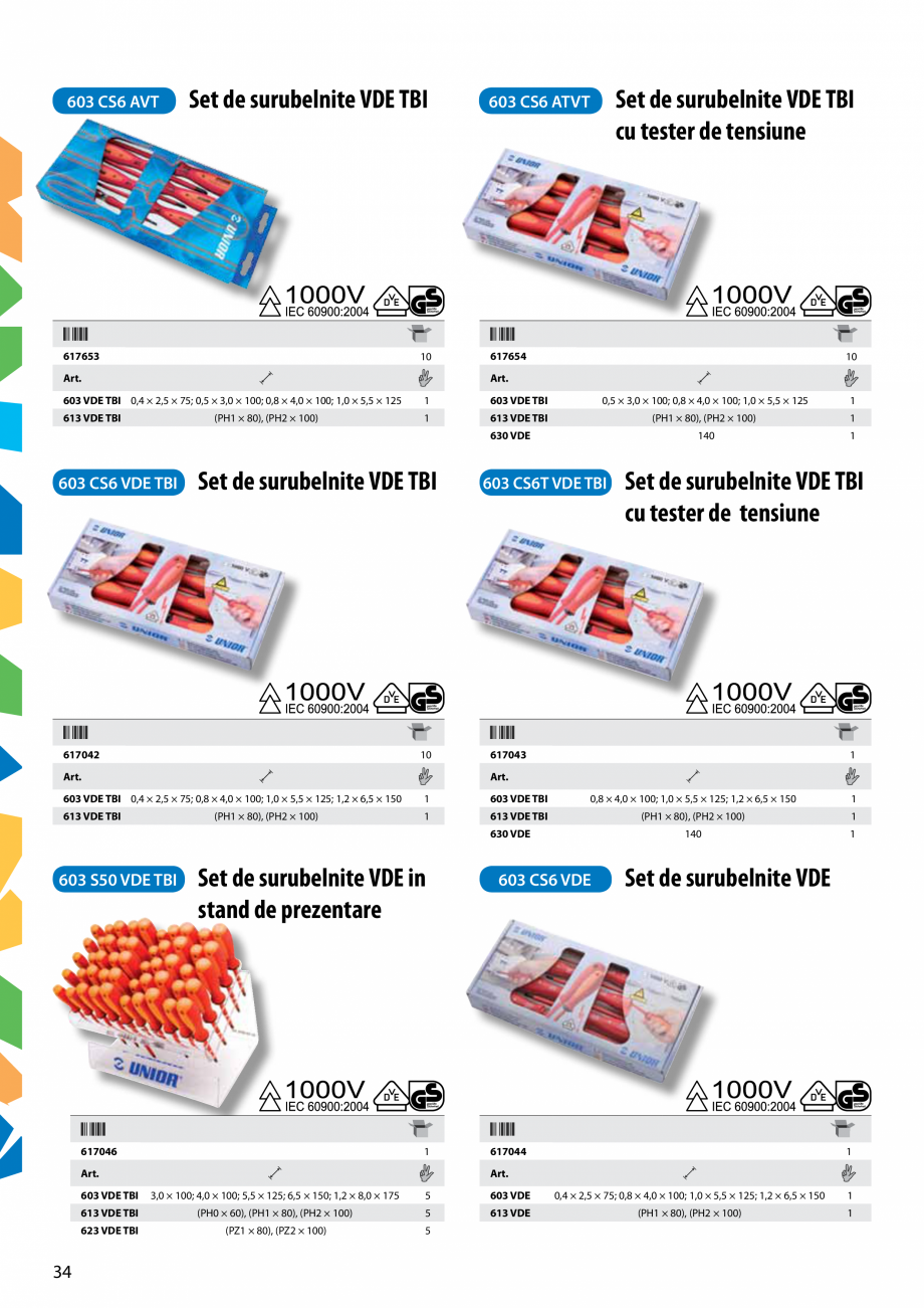 Pagina 36-Scule izolate la 1000V de la Unior Tepid  Catalog, brosura Romana 7

 2,5

 9

 61

 1

 610439...