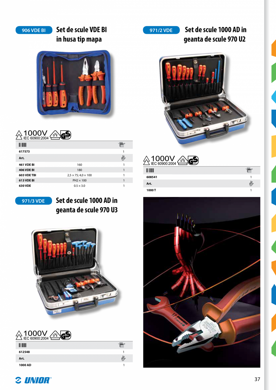 Pagina 39-Scule izolate la 1000V de la Unior Tepid  Catalog, brosura Romana lta forta de transmitere a...