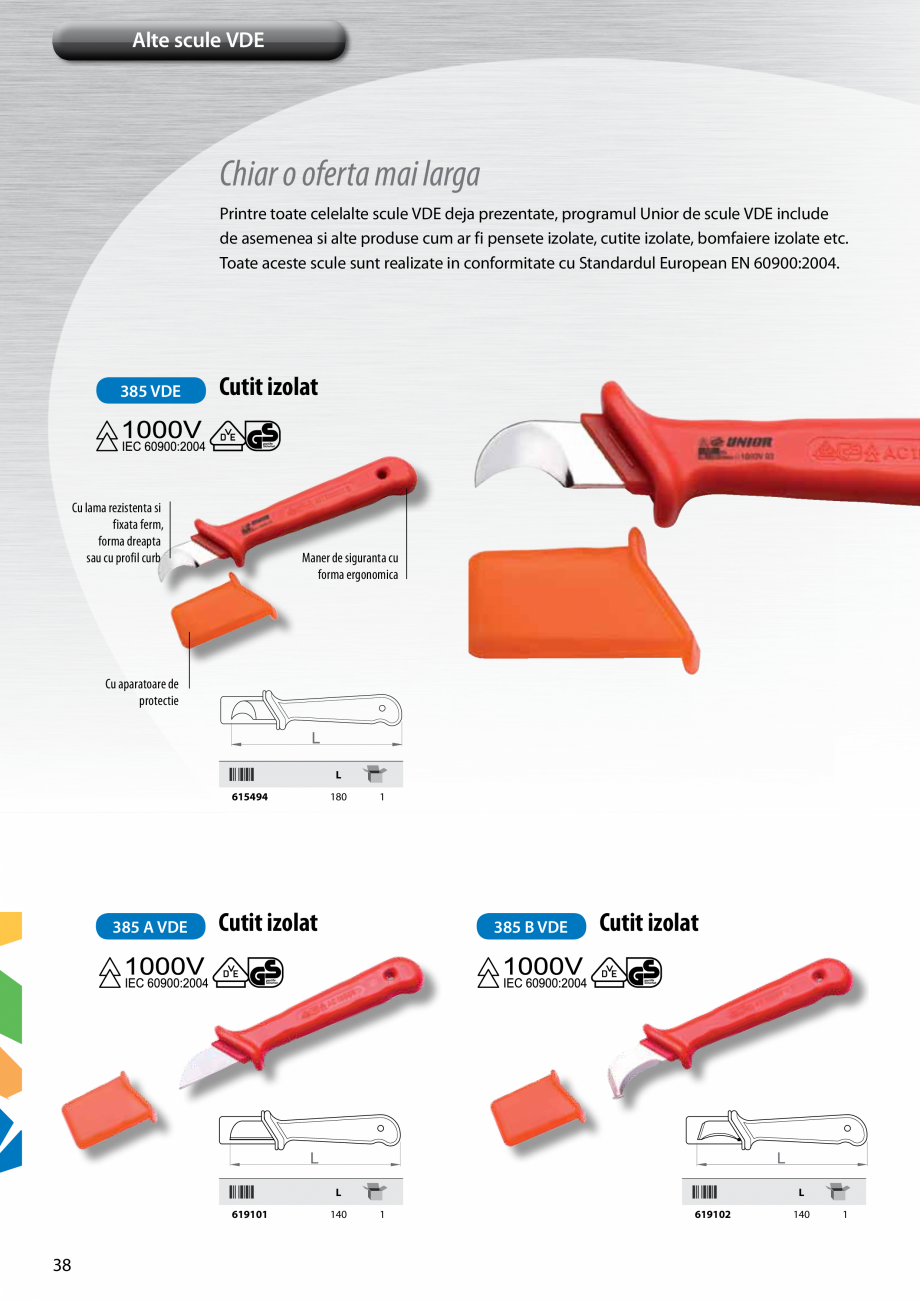 Pagina 40-Scule izolate la 1000V de la Unior Tepid  Catalog, brosura Romana 5

 75

 160

 10

 616443
...