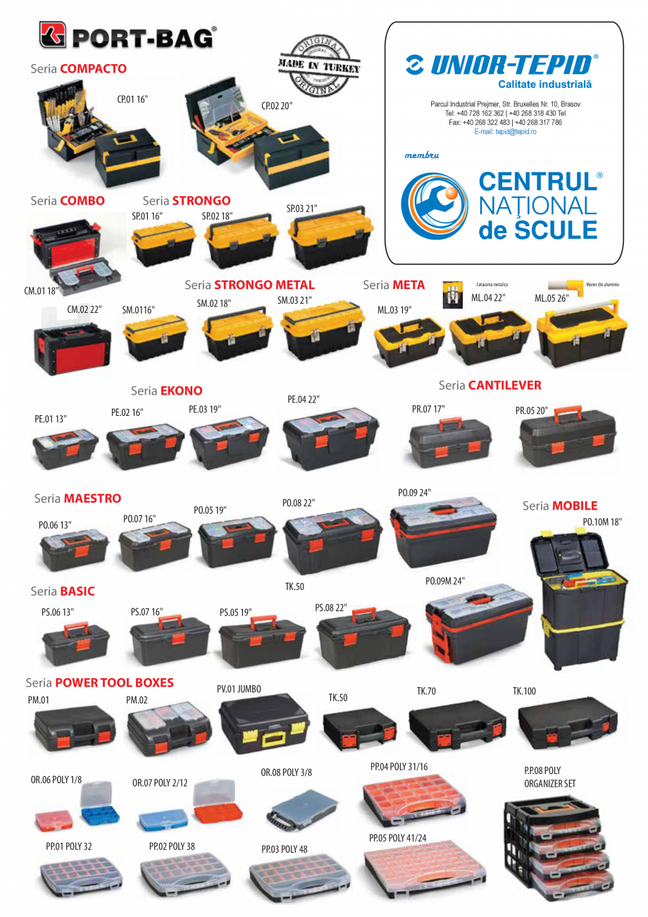 Pagina 1-Sinteza PORT-BAG de la Unior Tepid - Organizare si depozitare  Catalog, brosura Romana Seria...