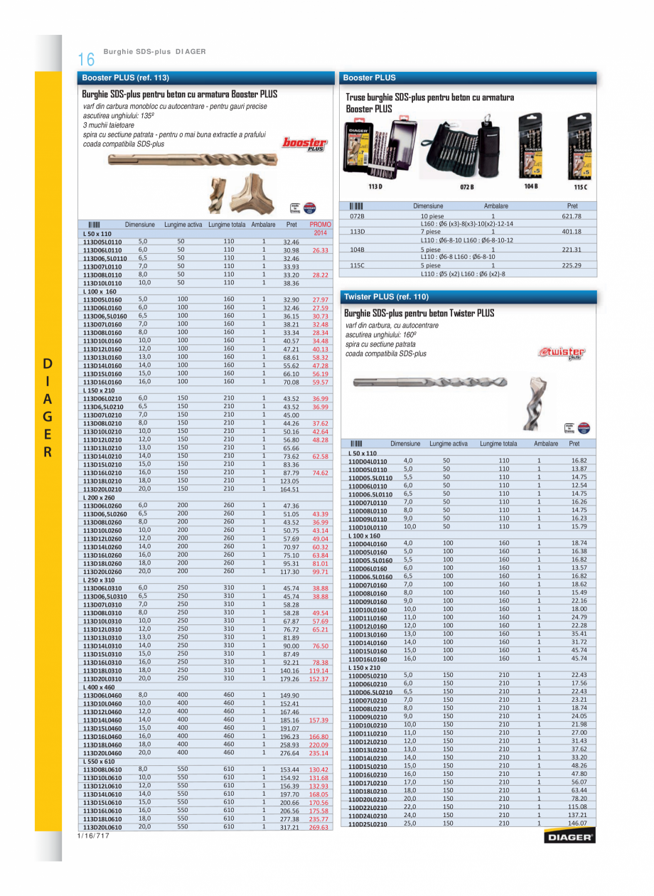 Pagina 1-Program DIAGER de la Unior Tepid - Burghie, carote, dalti pentru beton si zidarie, elemente de...