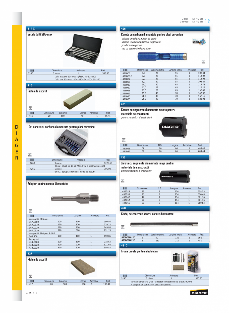 Pagina 7-Program DIAGER de la Unior Tepid - Burghie, carote, dalti pentru beton si zidarie, elemente de...