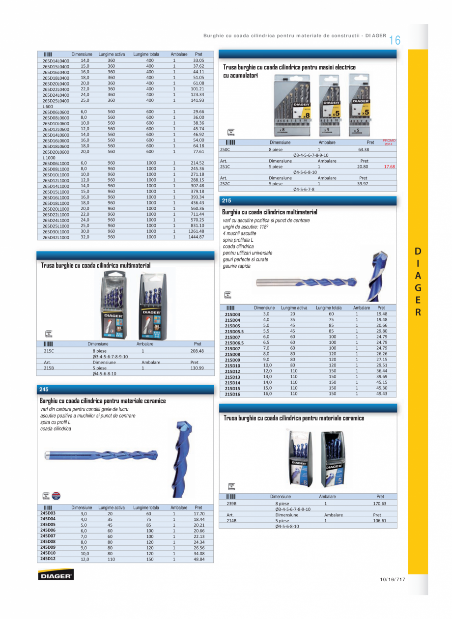 Pagina 10-Program DIAGER de la Unior Tepid - Burghie, carote, dalti pentru beton si zidarie, elemente de...