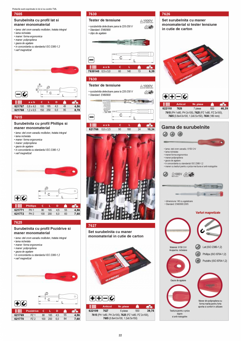 Pagina 22-KRONUS - Lista preturi scule 2020  Catalog, brosura Romana in intregime

• material: capete chei...