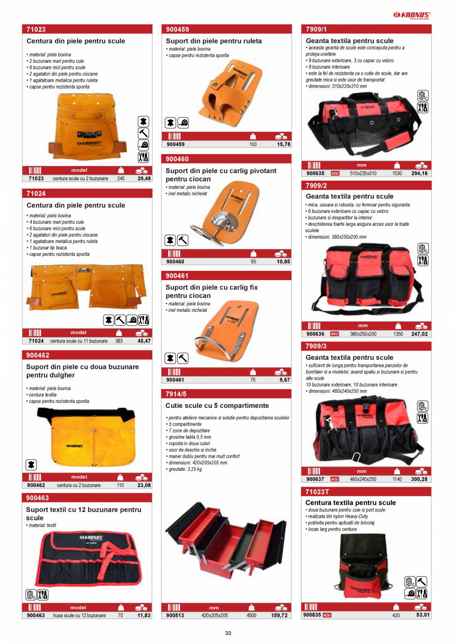 Pagina 30-KRONUS - Lista preturi scule 2020  Catalog, brosura Romana diu
• acoperire cromare conform EN12540...