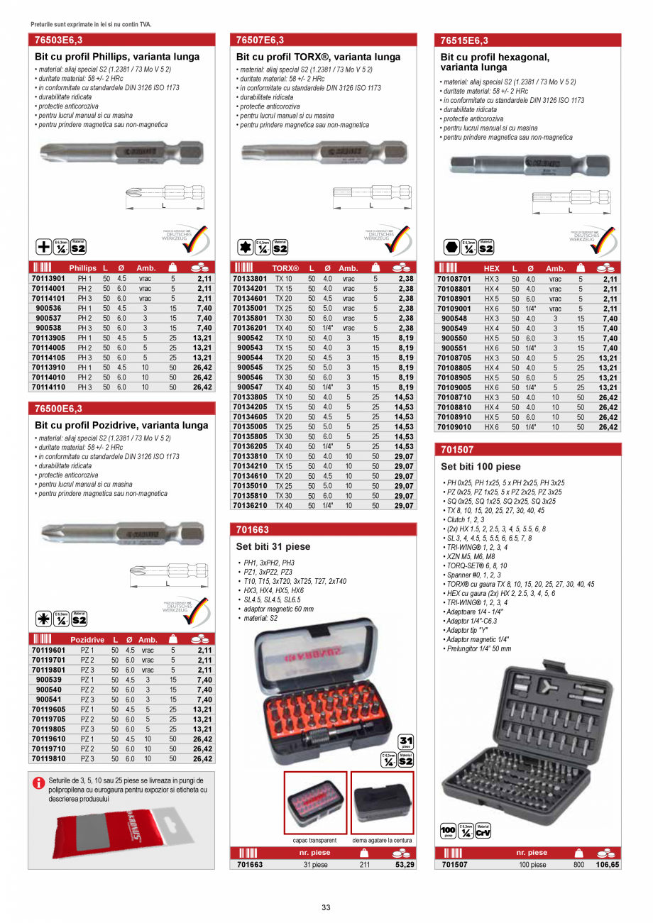 Pagina 33-KRONUS - Lista preturi scule 2020  Catalog, brosura Romana  patrat de 3/8