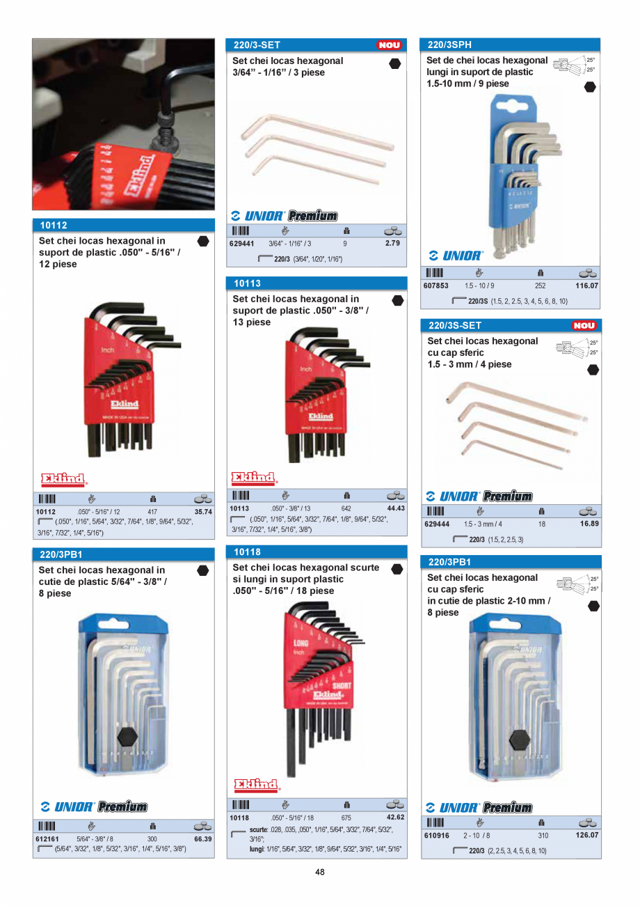 Pagina 48 - CATALOG-UNIOR-TEPID-INDUSTRIAL-2025_rev5  Catalog, brosura Romana  metalic

Set chei...