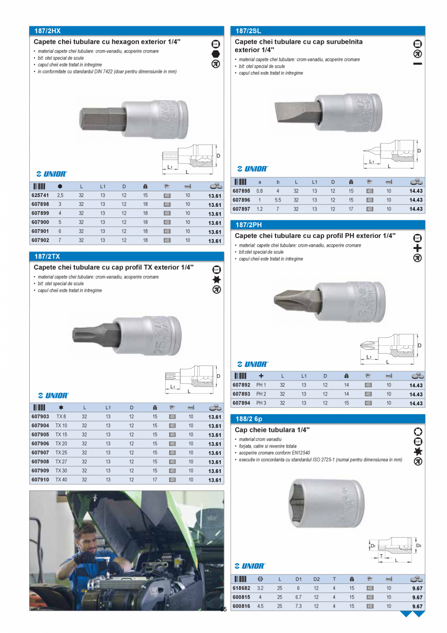 Pagina 65-CATALOG-UNIOR-TEPID-INDUSTRIAL-2025_rev5  Catalog, brosura Romana guste
• falci rectificate pentru...