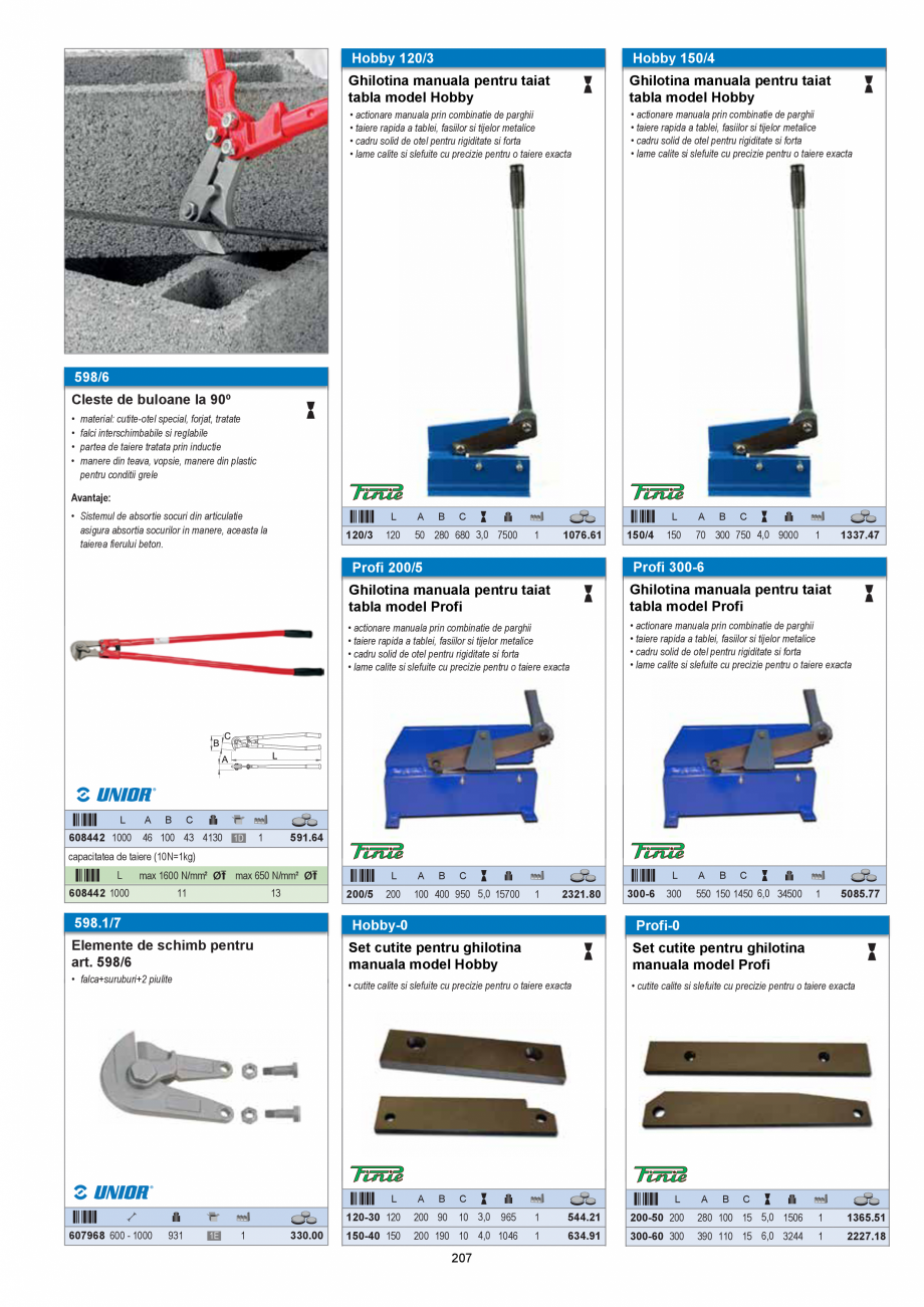 Pagina 207 - CATALOG-UNIOR-TEPID-INDUSTRIAL-2025_rev5  Catalog, brosura Romana l de scule
• capul ...
