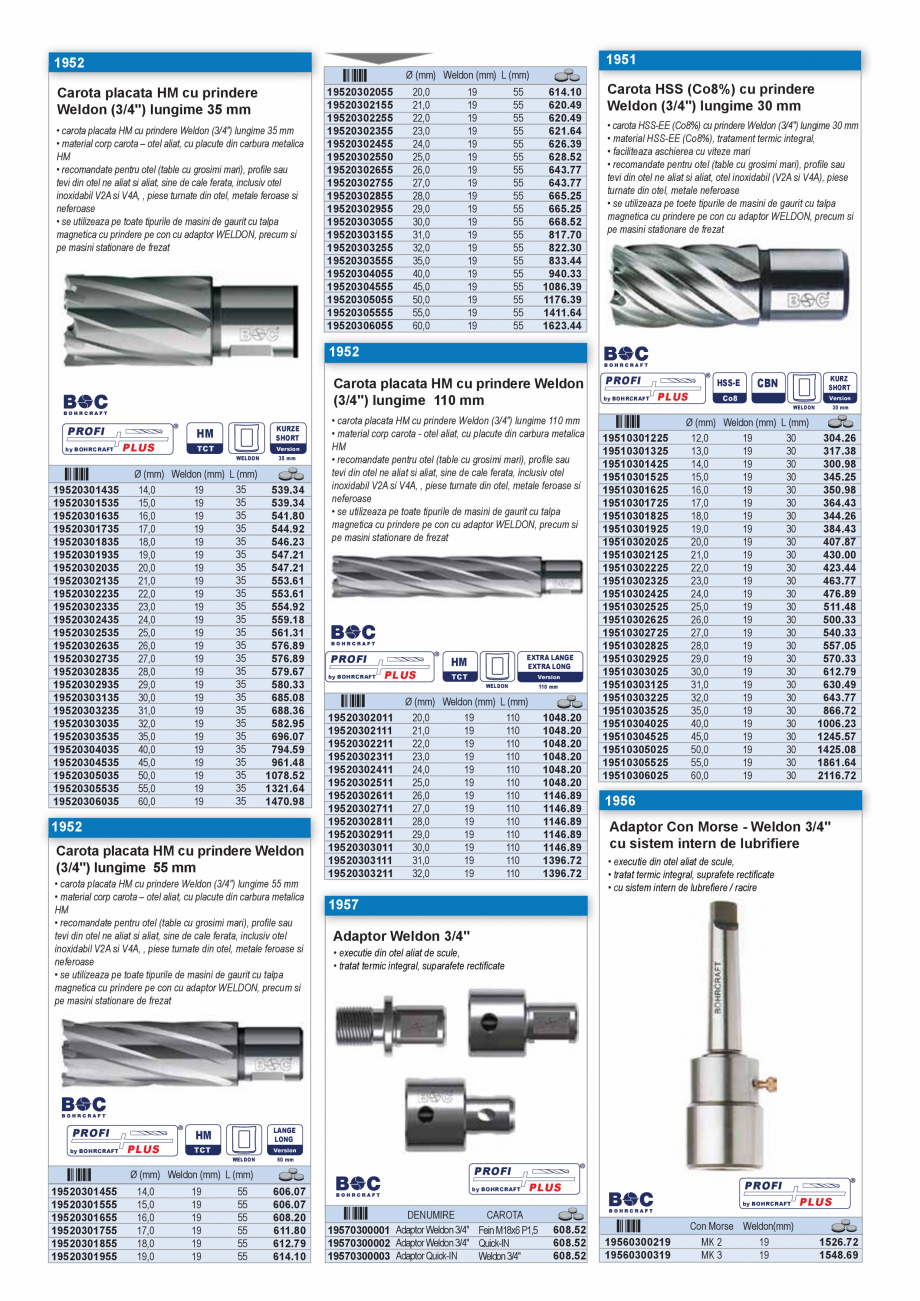Pagina 43 - CATALOG INDUSTRIAL UNIOR-TEPID 2025-2026 - BURGHIE SI CAROTE PENTRU METAL web  Catalog, ...