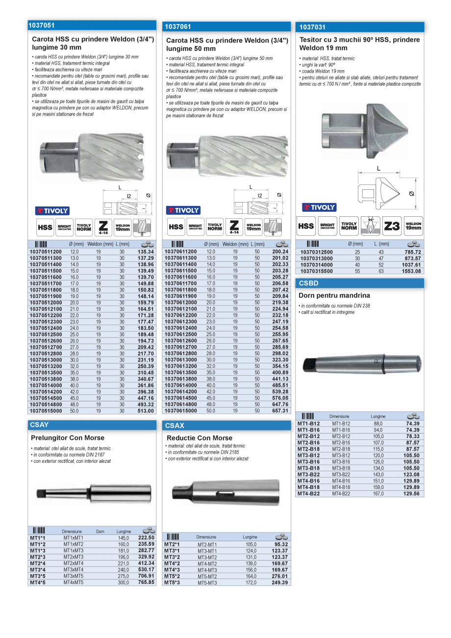 Pagina 45 - CATALOG INDUSTRIAL UNIOR-TEPID 2025-2026 - BURGHIE SI CAROTE PENTRU METAL web  Catalog, ...