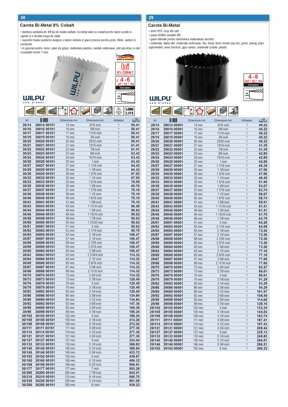 Pagina 47 - CATALOG INDUSTRIAL UNIOR-TEPID 2025-2026 - BURGHIE SI CAROTE PENTRU METAL web  Catalog, ...