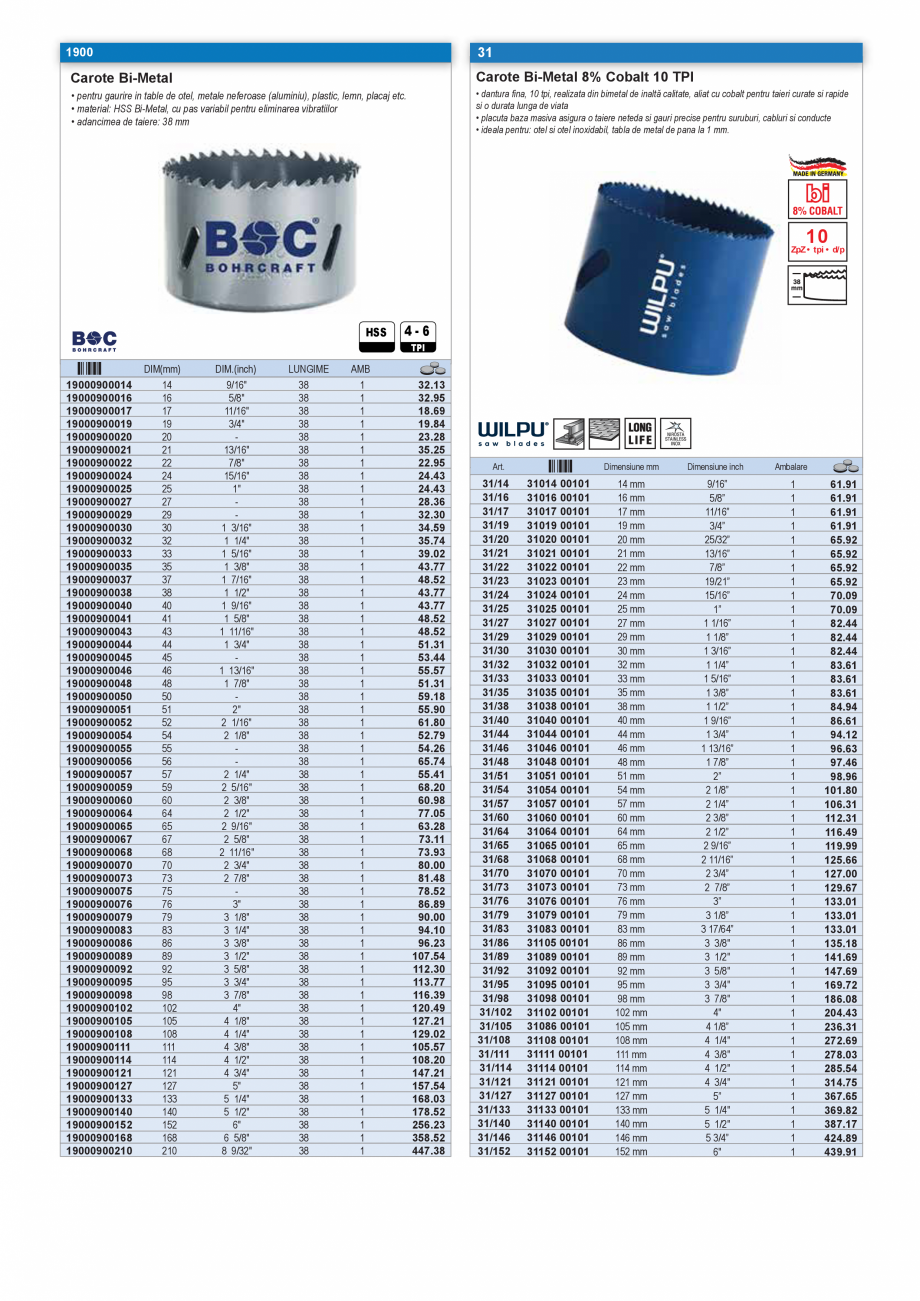 Pagina 48-CATALOG INDUSTRIAL UNIOR-TEPID 2025-2026 - BURGHIE SI CAROTE PENTRU METAL web  Catalog, brosura...