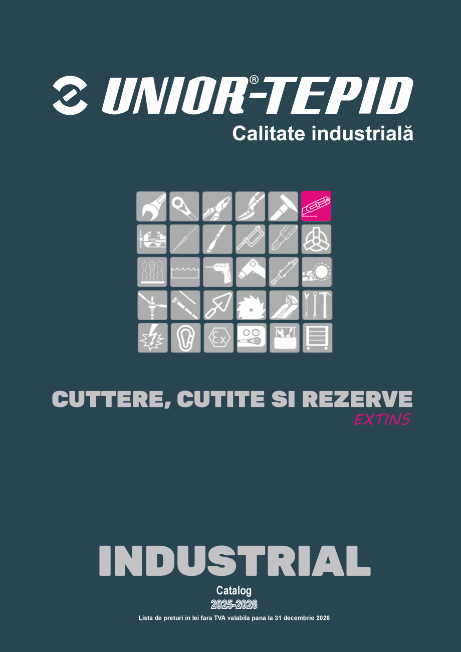 Pagina 1 - CATALOG INDUSTRIAL UNIOR-TEPID 2025-2026 - CUTTERE SI CUTITE EXTINS web  Catalog, brosura...