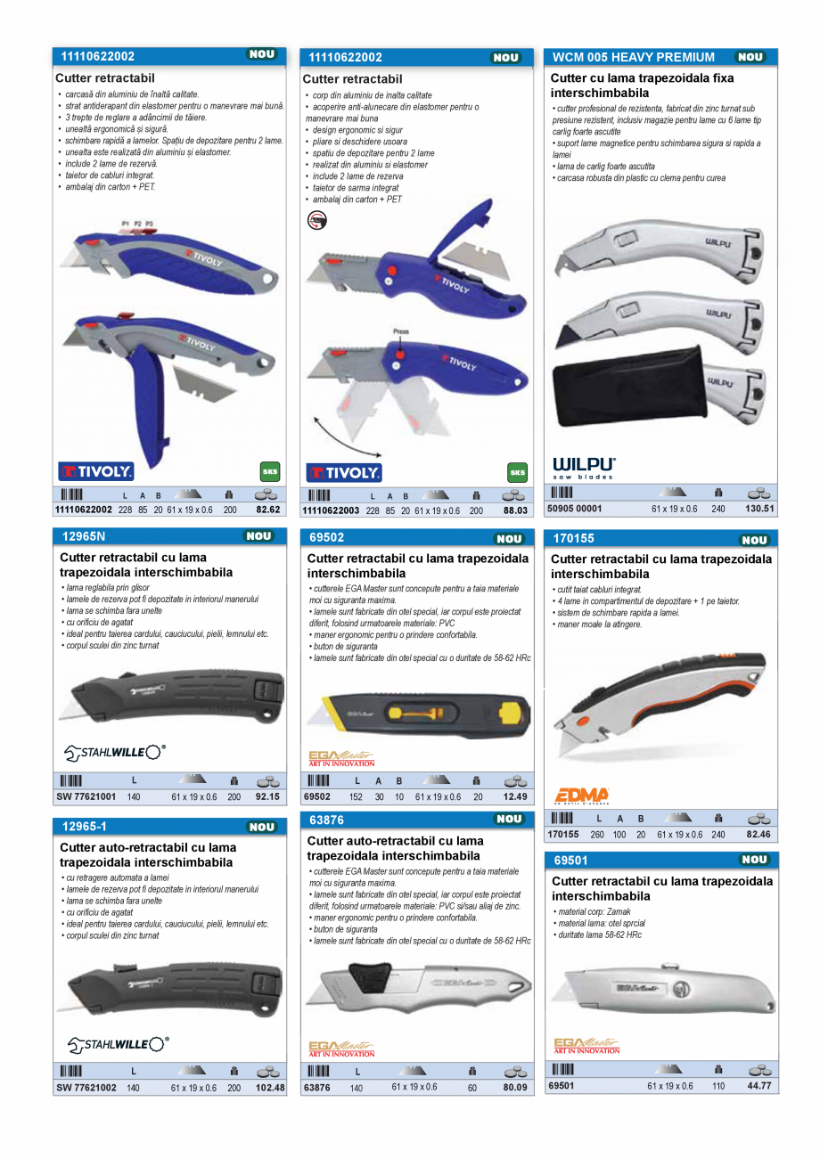 Pagina 13 - CATALOG INDUSTRIAL UNIOR-TEPID 2025-2026 - CUTTERE SI CUTITE EXTINS web  Catalog,...