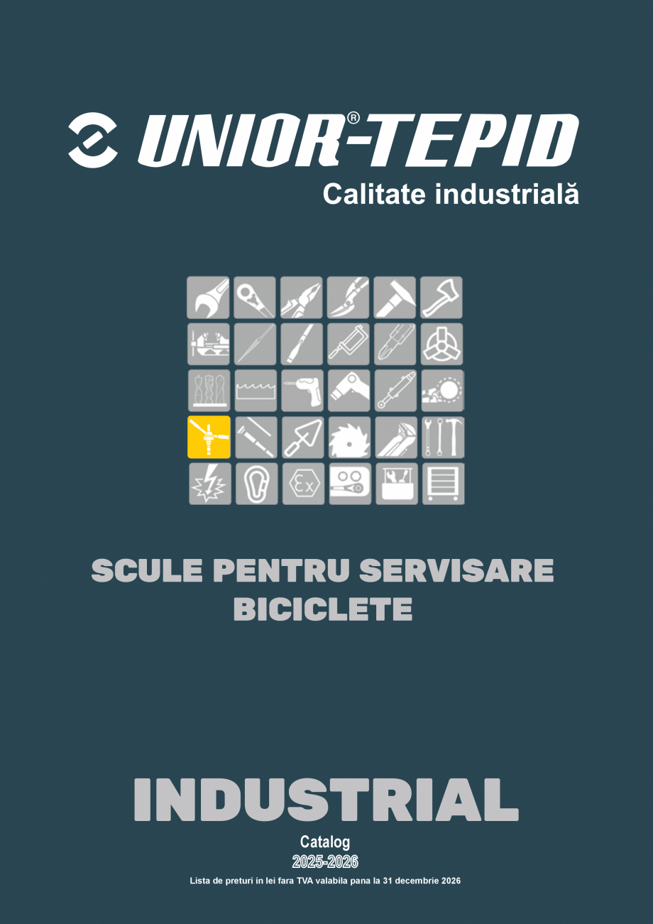 Pagina 1-CATALOG INDUSTRIAL UNIOR-TEPID 2025-2026 - SCULE SERVISARE BICICLETE web  Catalog, brosura Romana...