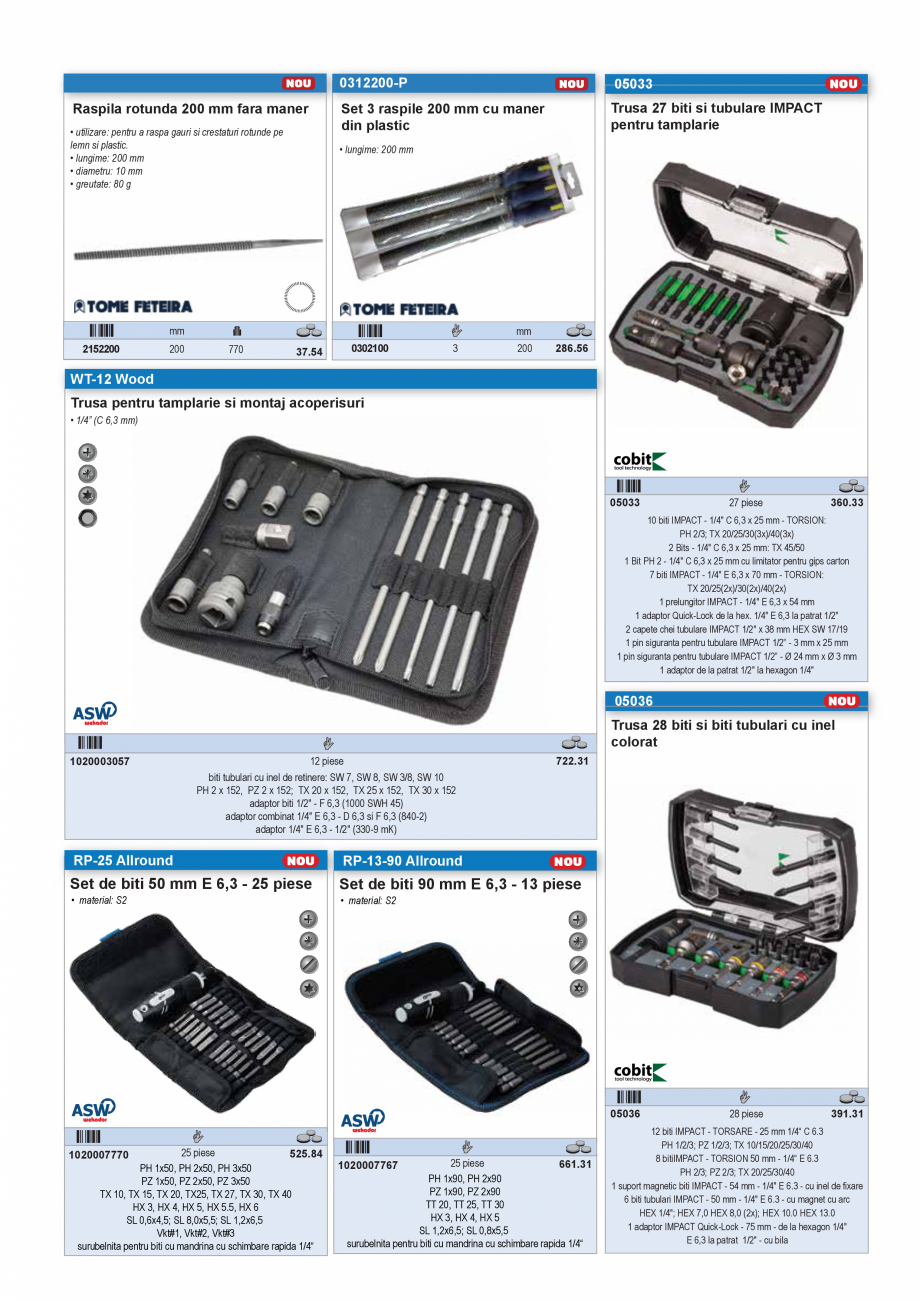 Pagina 14-SCULE MANUALE SI ELECTRICE  Catalog, brosura Romana taierea lemnului si a plasticului
• maner...