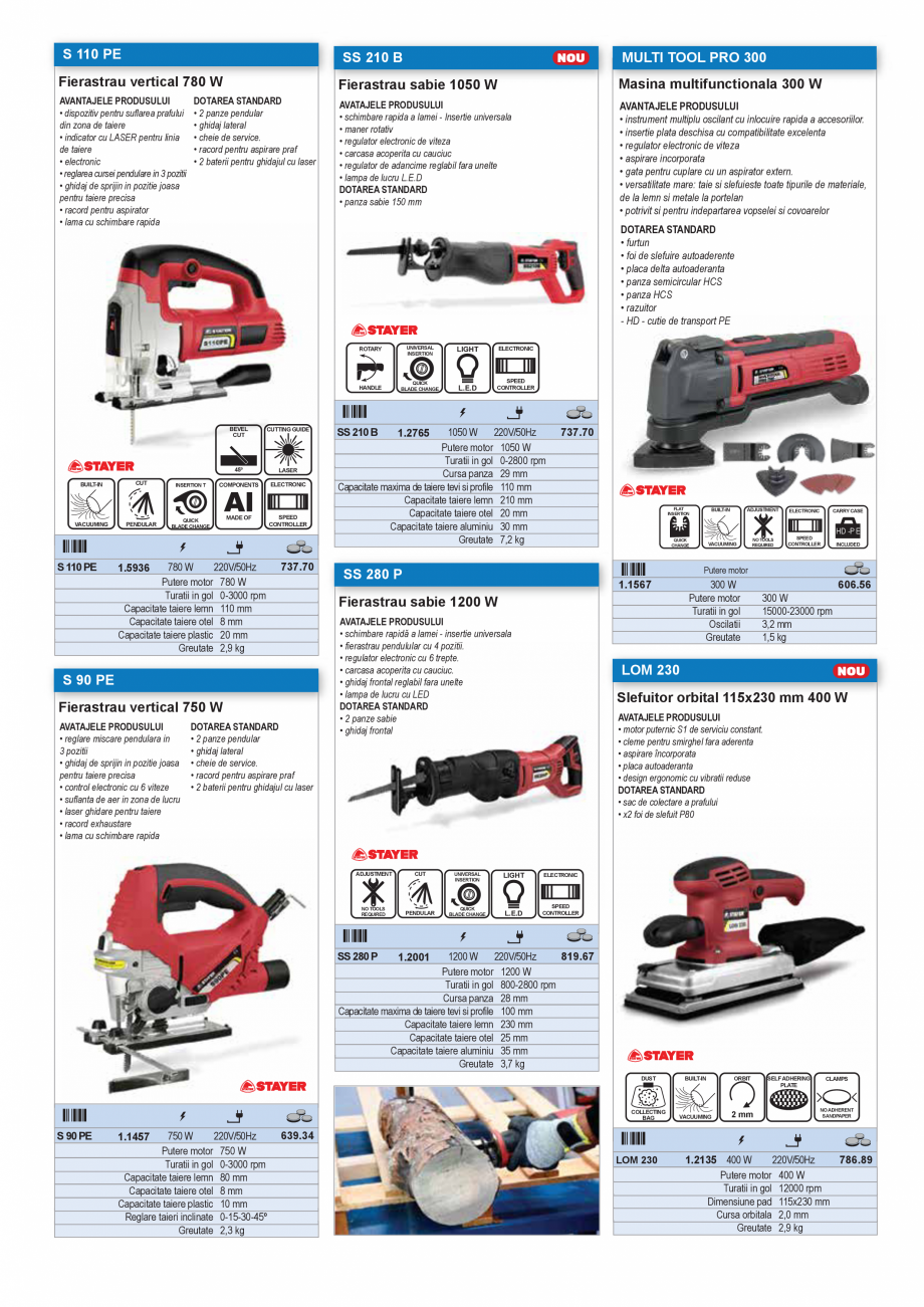 Pagina 35-SCULE MANUALE SI ELECTRICE  Catalog, brosura Romana aner din lemn, lacuit
• frana integrata...