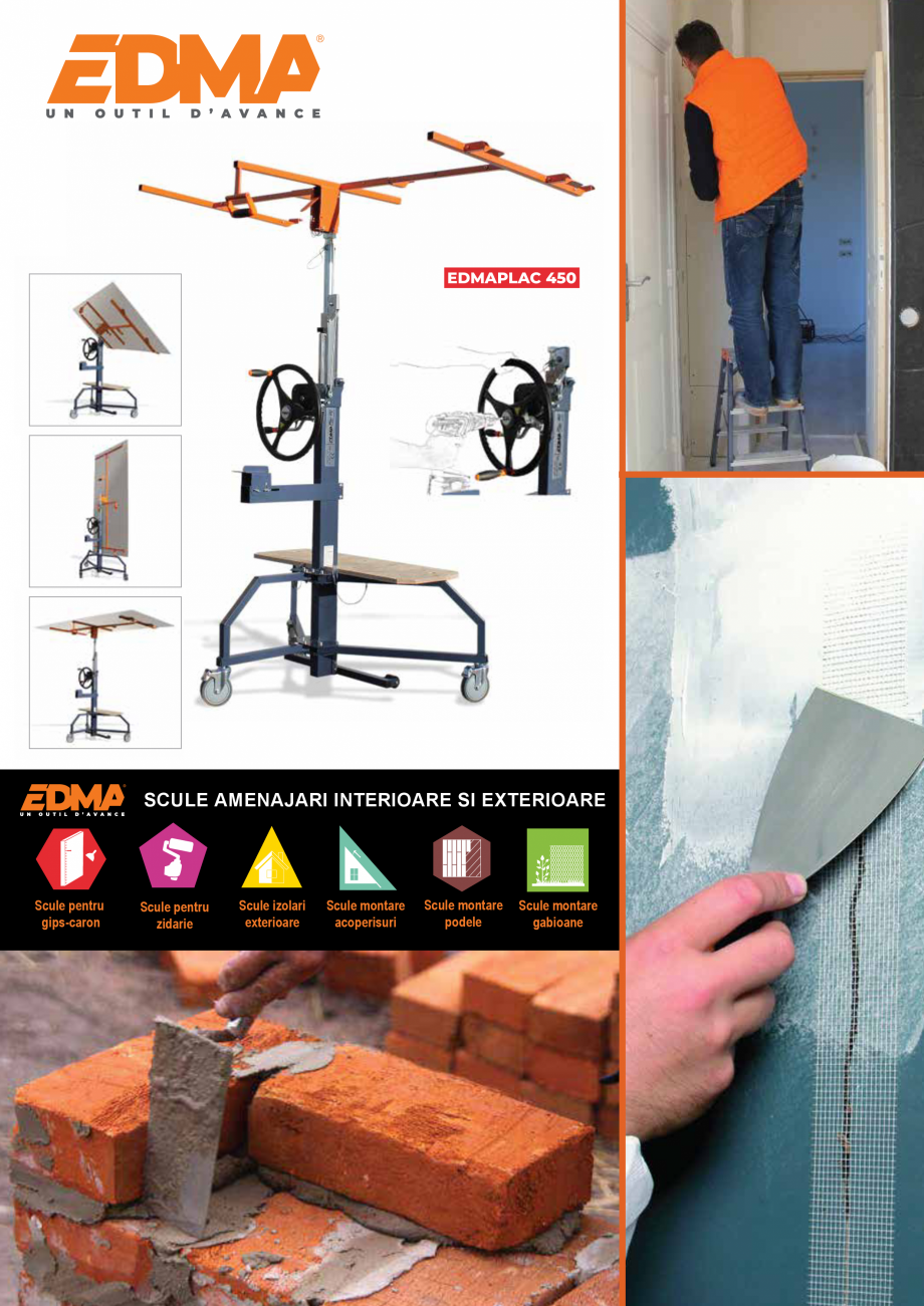 Pagina 2-SCULE PENTRU GIPS-CARTON  Catalog, brosura Romana EDMAPLAC® 450

Gletiera cu maner de lemn

•...