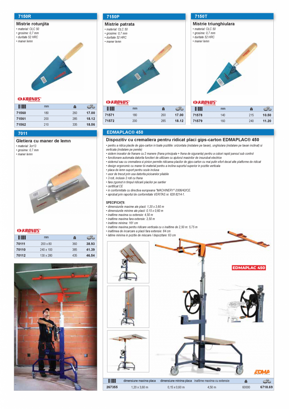Pagina 3-SCULE PENTRU GIPS-CARTON  Catalog, brosura Romana ITAS nr. 628 8214-1.

• material: 3cr13
•...