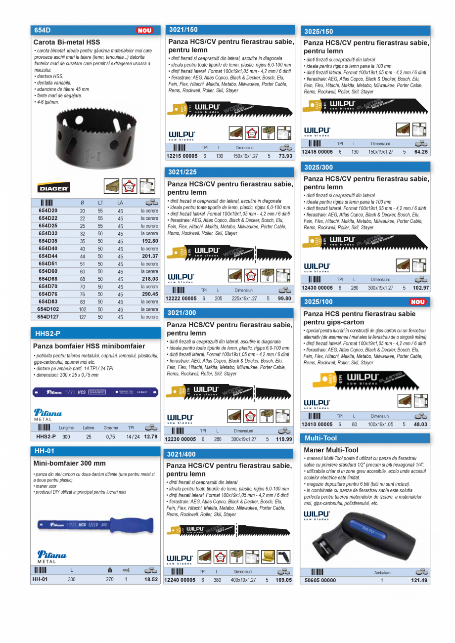 Pagina 22-SCULE PENTRU GIPS-CARTON  Catalog, brosura Romana n
CROCOPLAC II
• util pentru decupaje in placi...