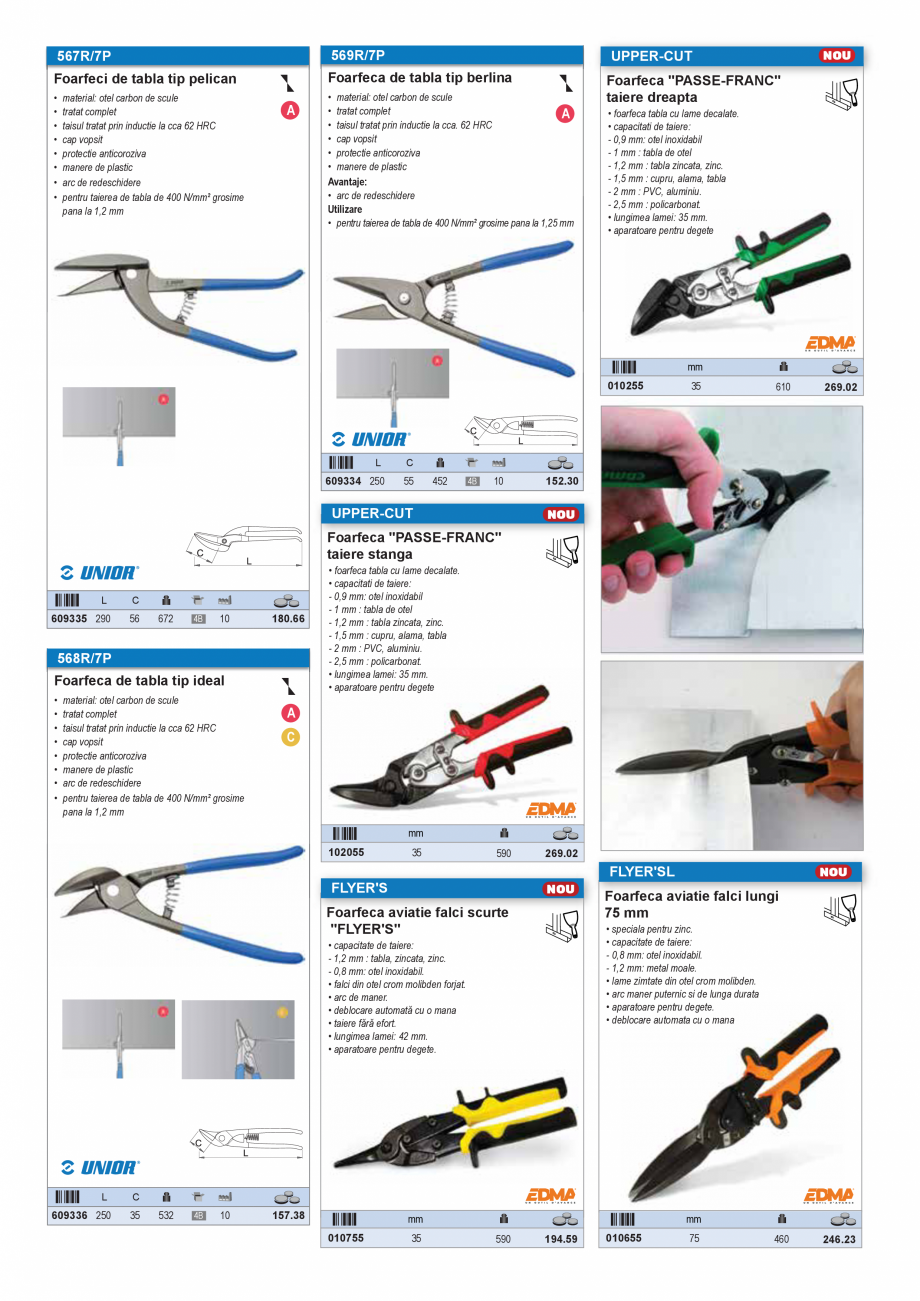 Pagina 34-SCULE PENTRU GIPS-CARTON  Catalog, brosura Romana tie falci scurte
