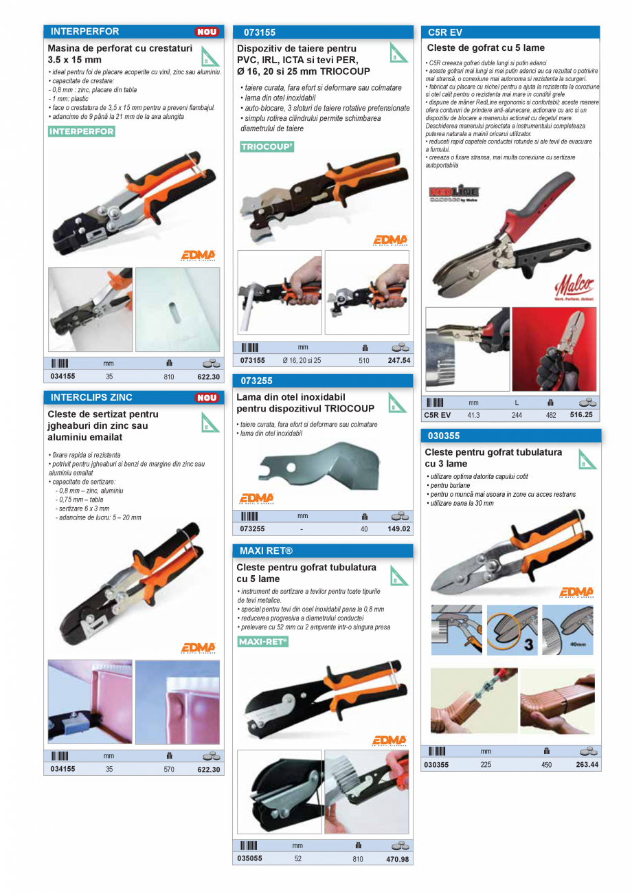 Pagina 41 - SCULE PENTRU GIPS-CARTON  Catalog, brosura Romana enanta/reparatii
• dimensiuni lama: ...