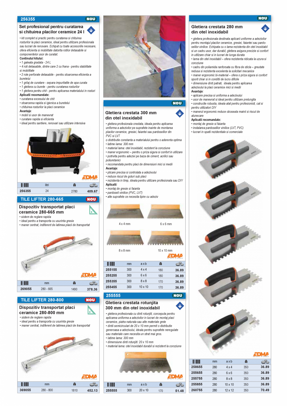 Pagina 33 - SCULE PENTRU MONTAT PODELE  Catalog, brosura Romana  cu
maneta si lama trapezoidala SK2H...