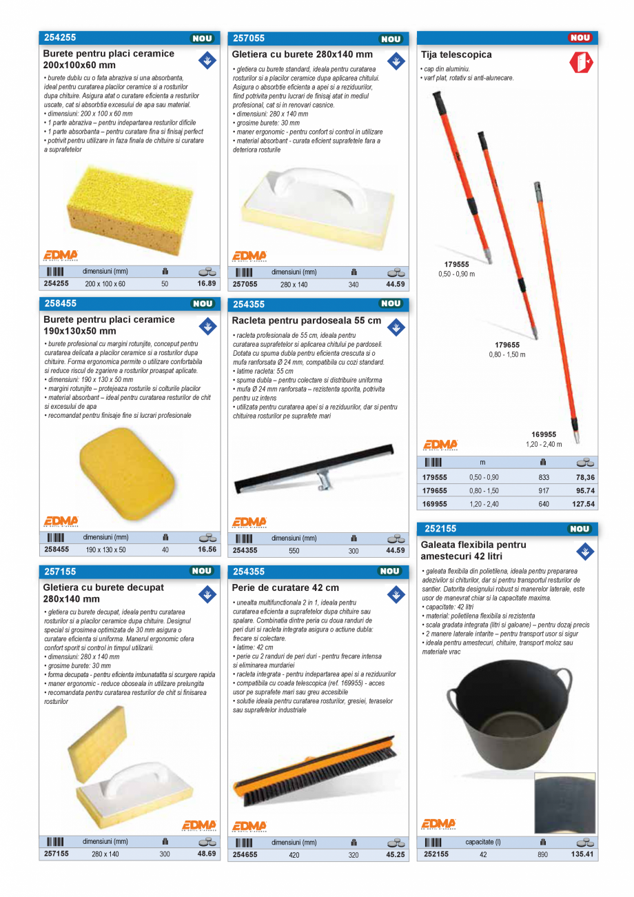 Pagina 35-SCULE PENTRU MONTAT PODELE  Catalog, brosura Romana 
cutterului, permite schimbarea usoara a lamei...