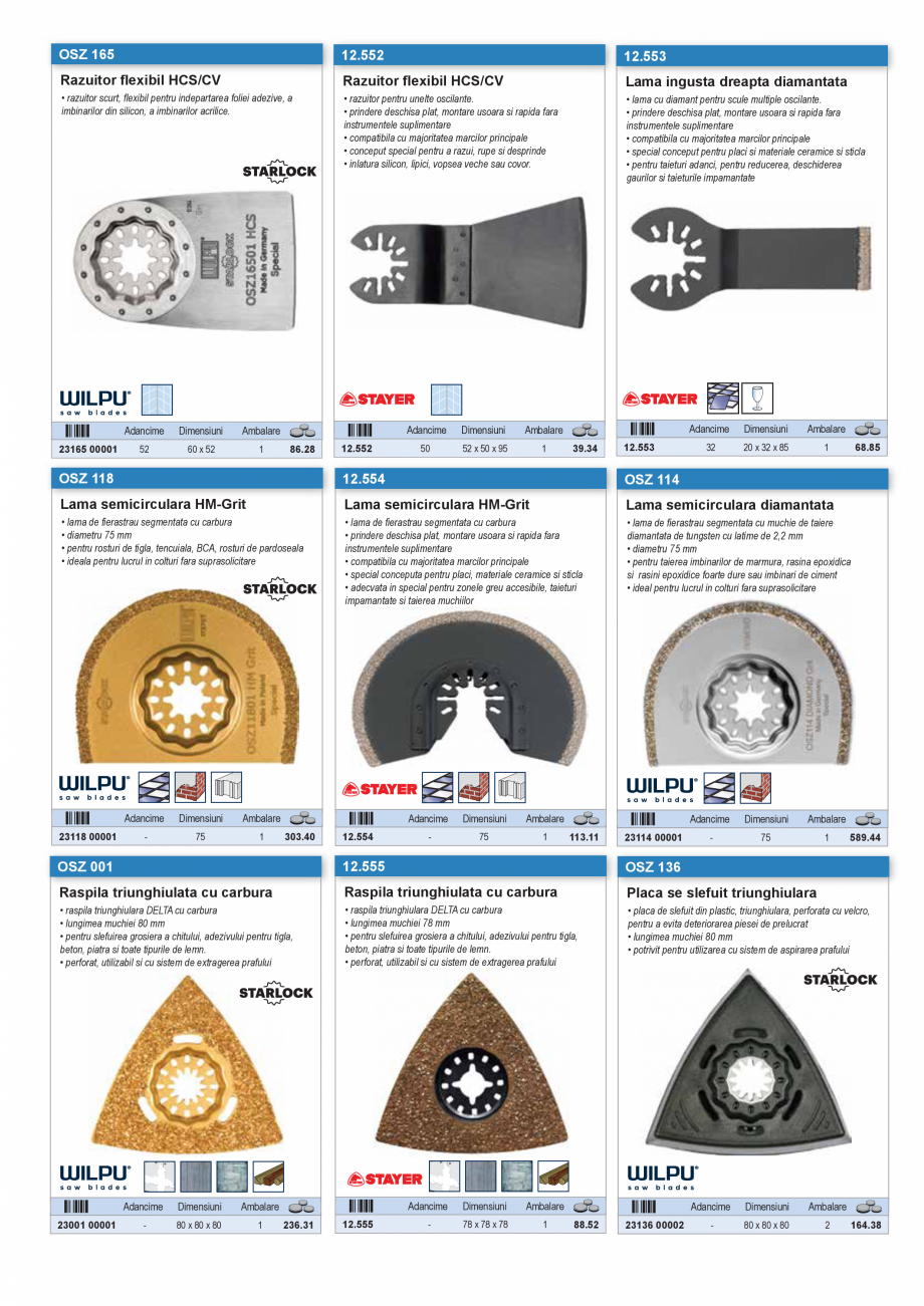 Pagina 48-SCULE PENTRU MONTAT PODELE  Catalog, brosura Romana a cu dantura ceaprazuita din lateral
• pentru ...