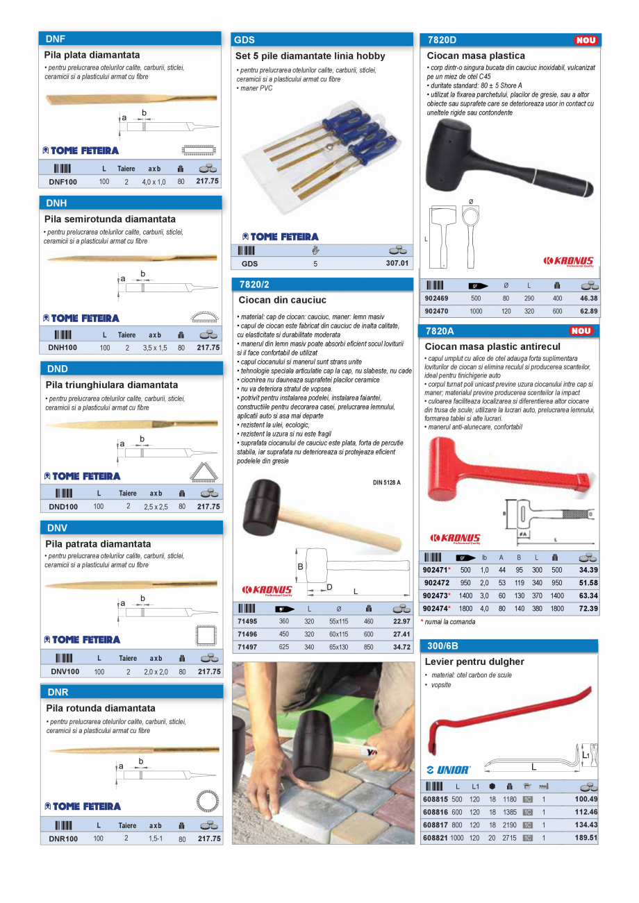 Pagina 52-SCULE PENTRU MONTAT PODELE  Catalog, brosura Romana 80 x 80 x 80

5

• raspila triunghiulara DELTA...