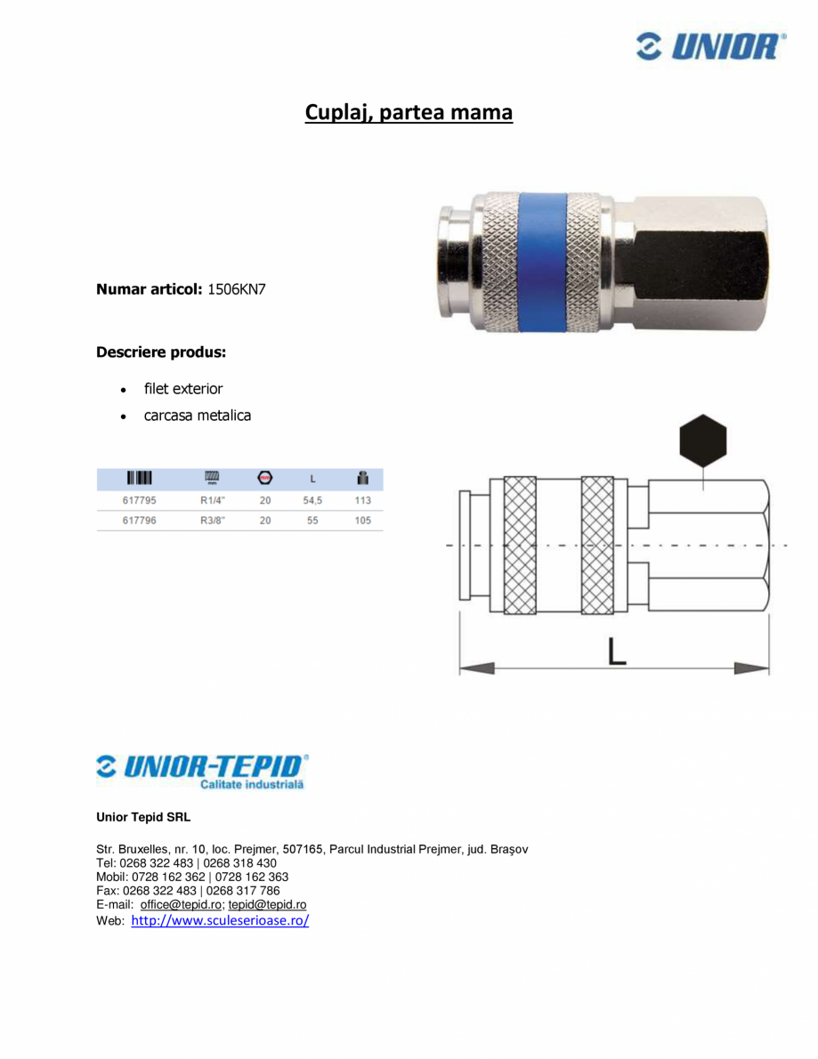 Pagina 1-Cuplaj, partea mama UNIOR 1506KN7 Fisa tehnica Romana Cuplaj, partea mama

Numar articol: 1506KN7
...