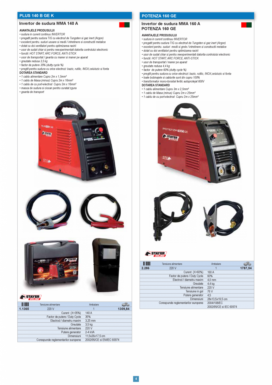 Pagina 4-Catalog CNS INDUSTRIAL 2018-2020 Aparate de sudura STAYER WELDING Catalog, brosura Romana ol (fara...