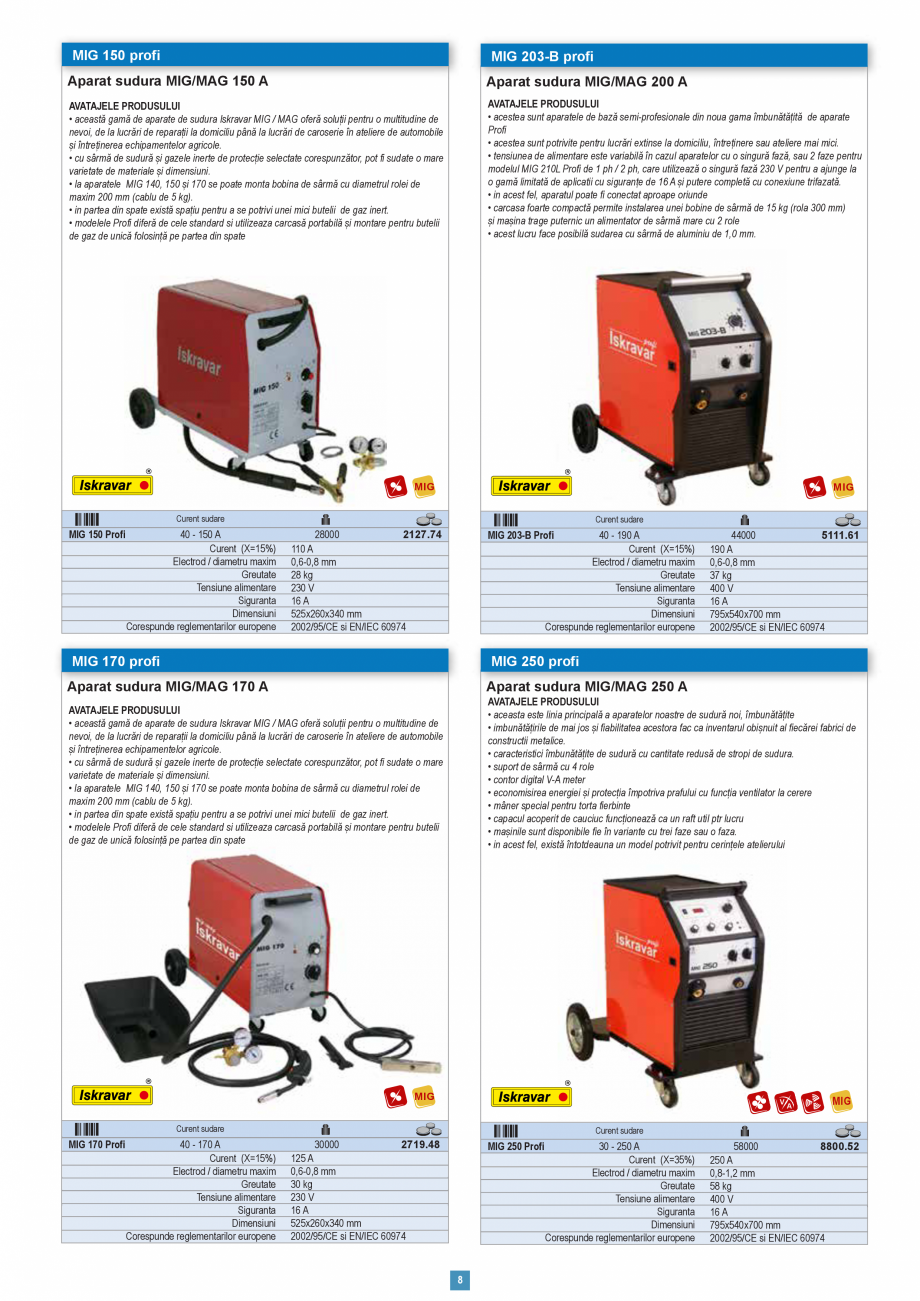 Pagina 8-Catalog CNS INDUSTRIAL 2018-2020 Aparate de sudura STAYER WELDING Catalog, brosura Romana /108/EC...
