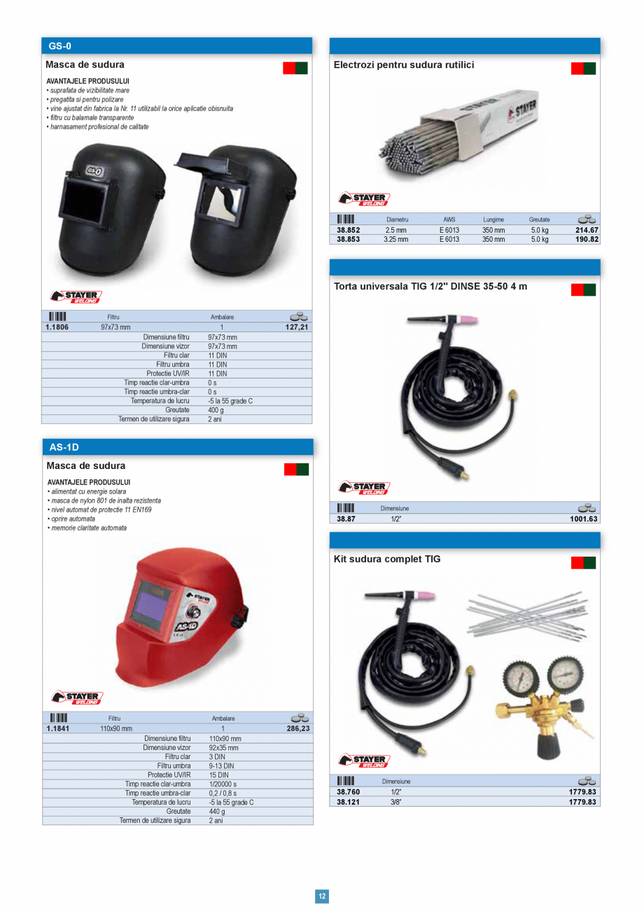 Pagina 12-Catalog CNS INDUSTRIAL 2018-2020 Aparate de sudura STAYER WELDING Catalog, brosura Romana t
•...